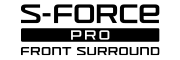 Logo dźwięku przestrzennego S-Force PRO Front Surround
