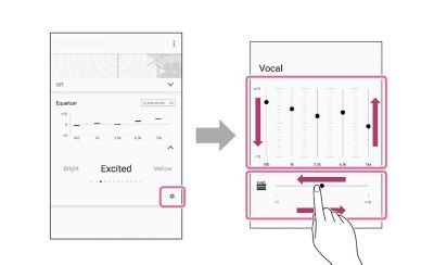 Изображение собственного набора с помощью эквалайзера в Sony&nbsp;| приложение Headphones Connect