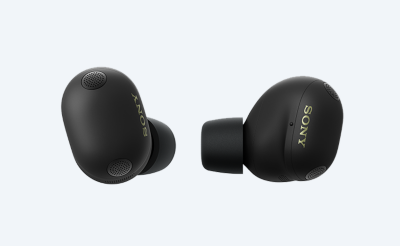 灰色背景下的全無線耳機