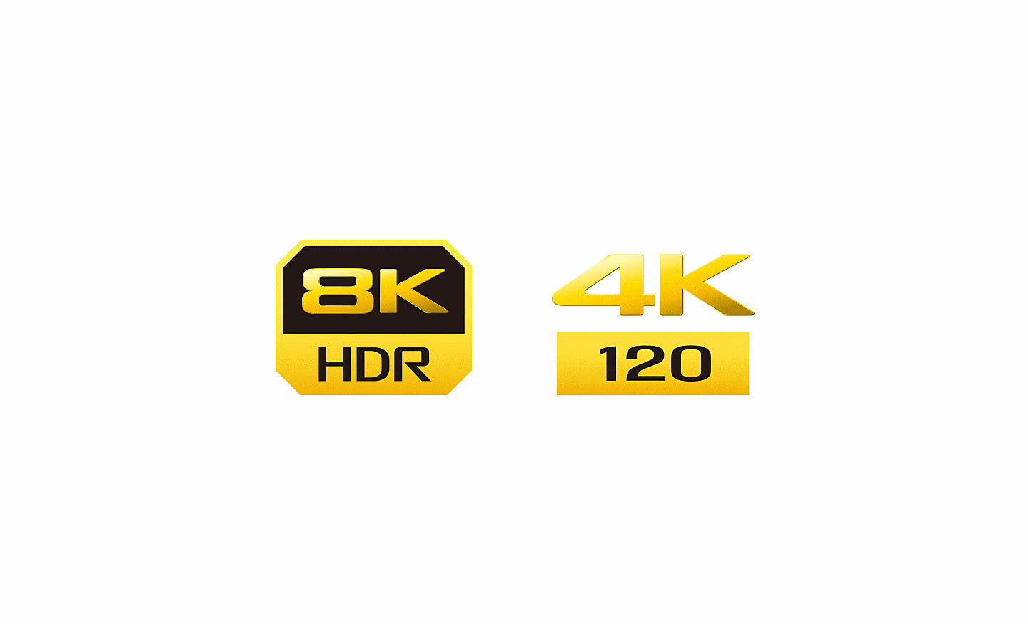 Loga rozlišení 8K HDR a 4K 120