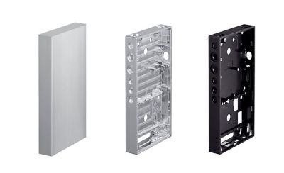 Exploded structural view of three‑stage machined alloy chassis