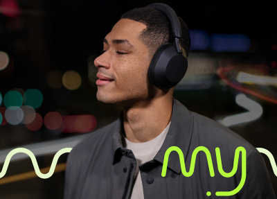 Banner of a man wearing headphones