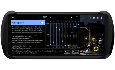 Xperia 1 IV Gaming Edition displaying Audio equalizer UI