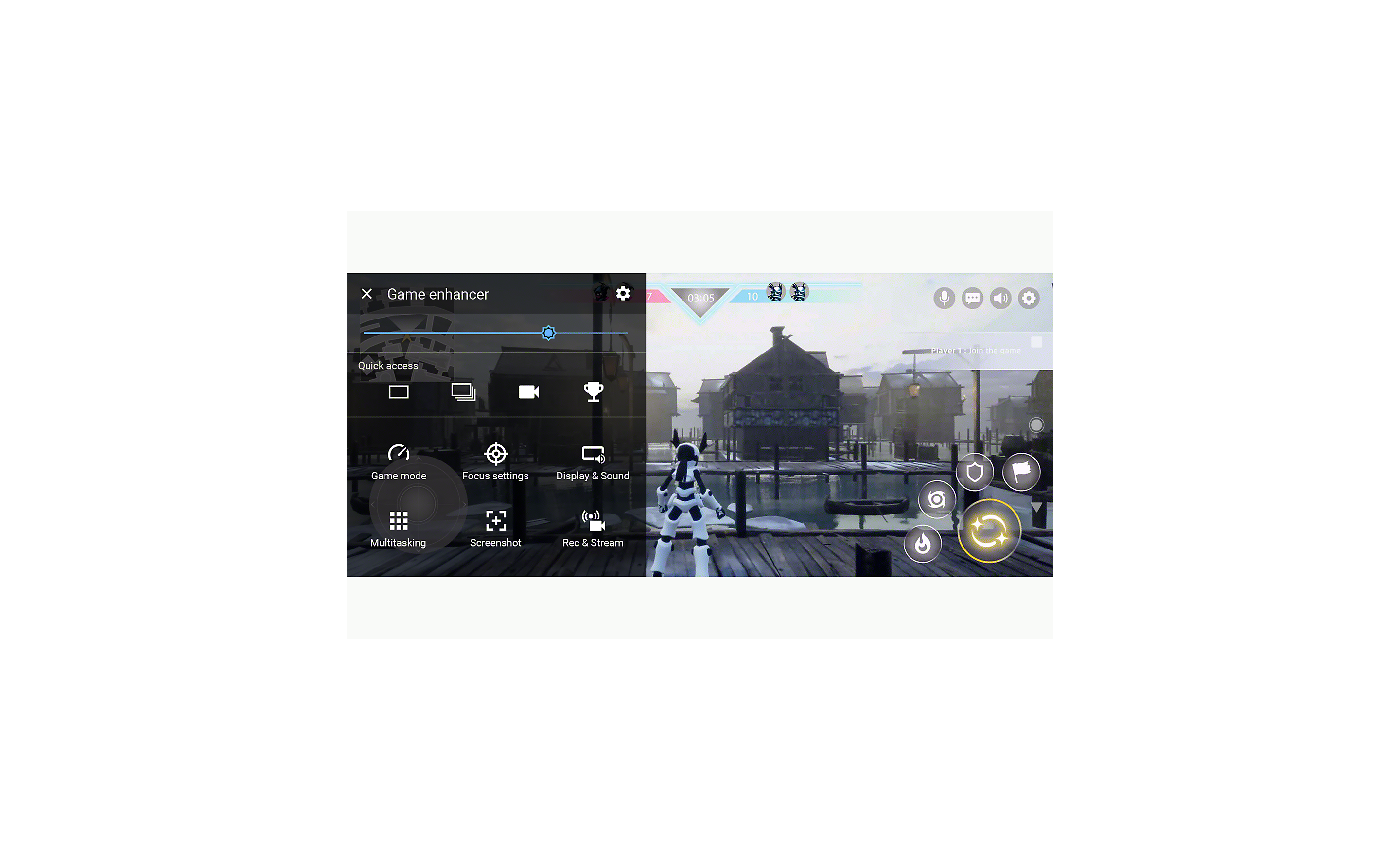 Capture d'écran montrant l'interface utilisateur de l'optimiseur de jeu