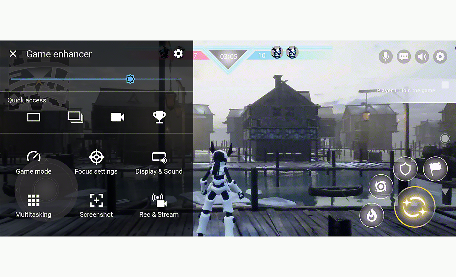 Captura de pantalla del IU de optimizador de juegos