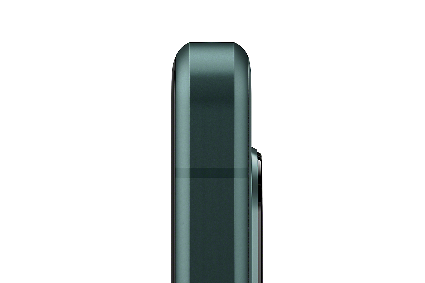 Nærbilde av Xperia 5 IV i grønt som viser den koniske kantdesignen