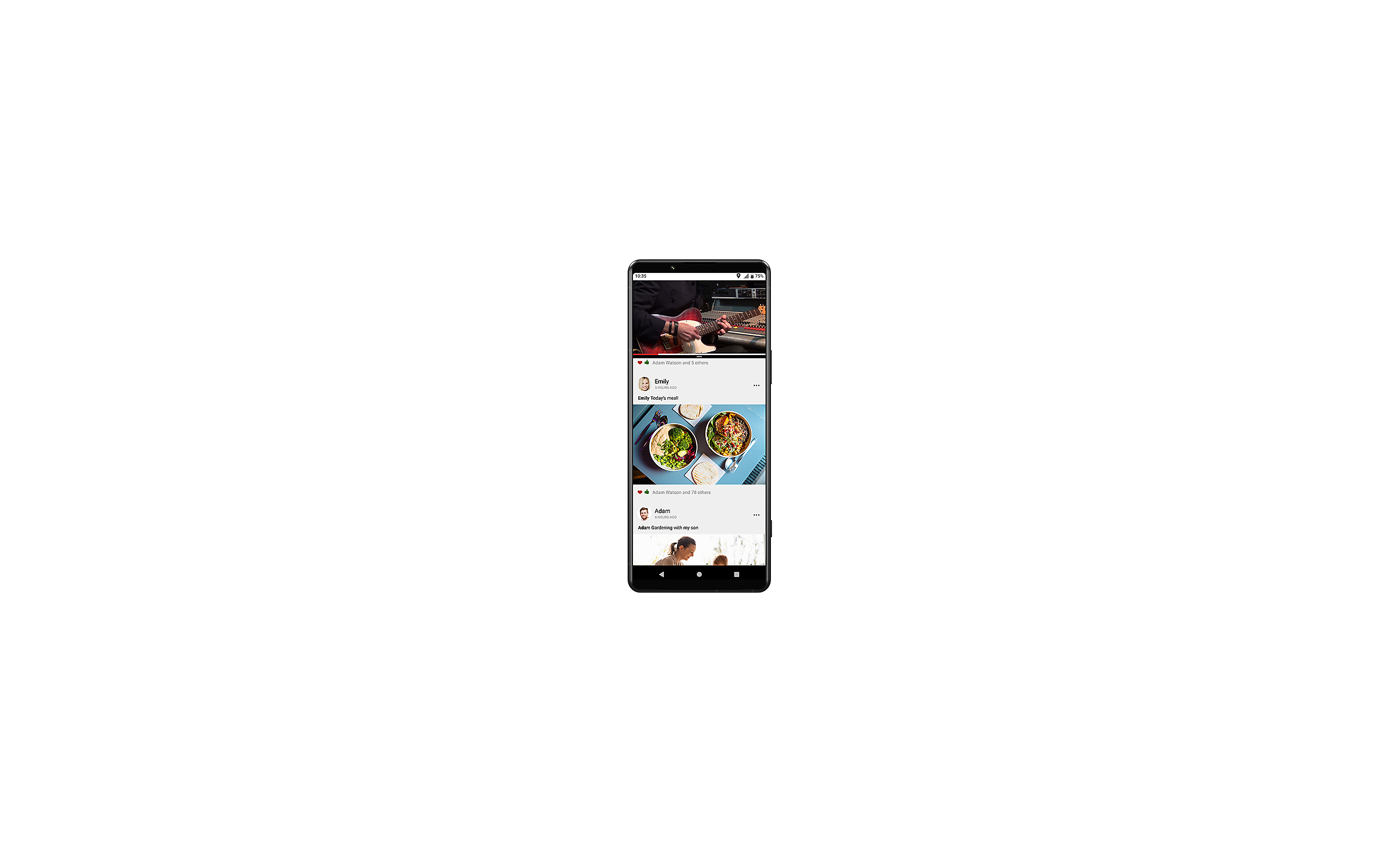 Xperia Smartphone mit angezeigter Popup-Fenster-UI
