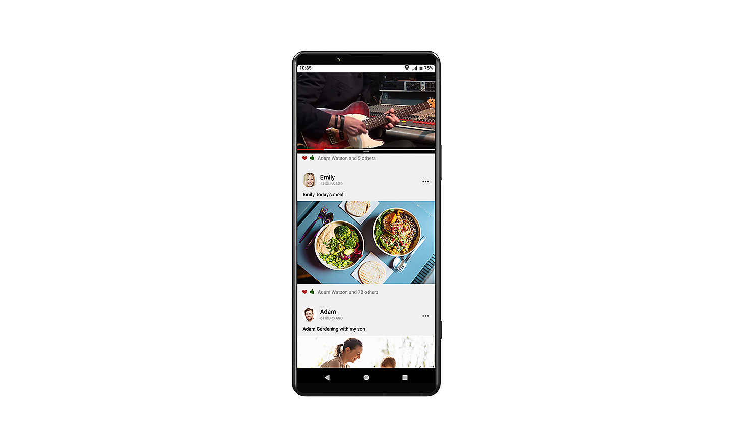 Smartphone Xperia che mostra l'interfaccia utente con una finestra pop-up