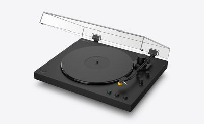 PS-LX5BT sedd ur vinkel med dammkåpan öppen