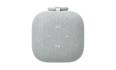 Vista descendente dos botões da LinkBuds Speaker.