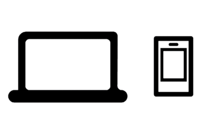 Symbole eines Notebooks und eines Smartphones