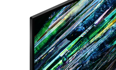 Détails du coin de la TV BRAVIA montrant un design minimaliste presque sans cadre