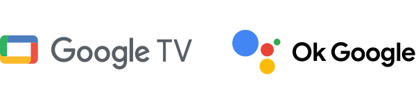 Loghi di Google TV e OK Google