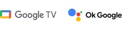 Логотипи Google TV та OK Google