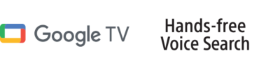 Logos of Google TV and Hands-free Voice Search