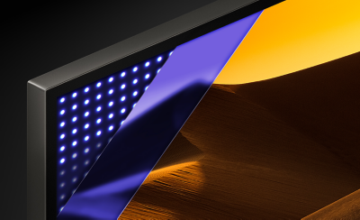 Детали од работ на телевизор кој прикажува бели точки и песочни дини