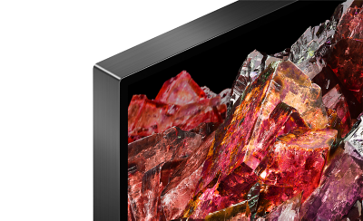 Detalj ugla televizora BRAVIA prikazuje dizajn neprimetne ivice koji je praktično bez rama