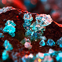 Screenshot showing red, turquoise and clear crystals