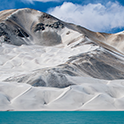 Image showing top part of TV with screenshot of snow-covered mountains