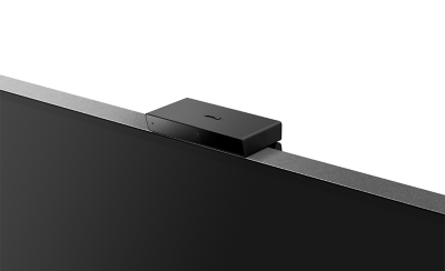 Angled view of BRAVIA Cam on top of television