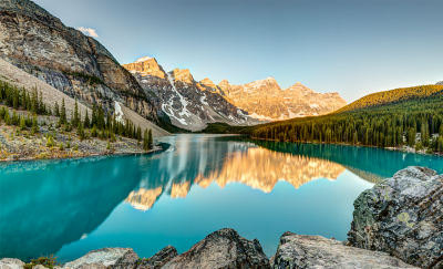 Image showing mountains reflected in a lake