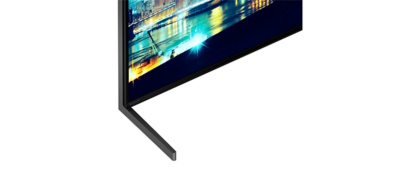 Angled left close-up view of BRAVIA TV stand