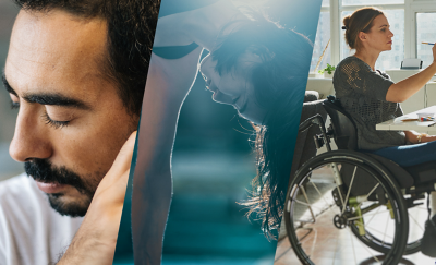 Collage de différentes personnes symbolisant l'engagement de BRAVIA envers le développement durable et l'accessibilité pour tous.