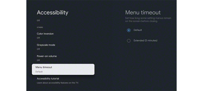 Menu timeout function