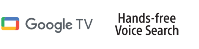Logotipo de Google TV y Hands-free Voice Search