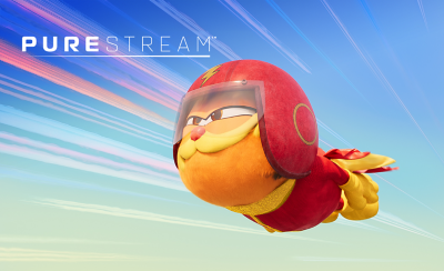 Image of The Garfield Movie with the 'Pure Stream' logo.