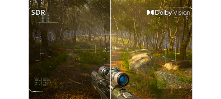 Khả năng hỗ trợ Dolby Vision® mang đến trải nghiệm chơi game như thật