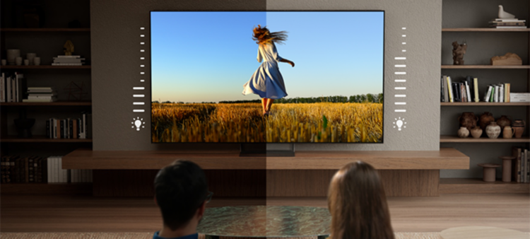 Bất kể ngày hay đêm, TV luôn tự động điều chỉnh hình ảnh sao cho tối ưu nhất