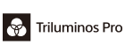 Triluminos Pro logo featuring a black square with a three-circle colour diagram on the left and the text “Triluminos Pro” in black on a white background.