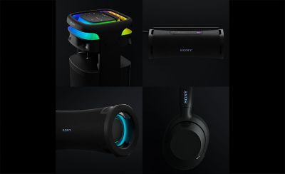 ULT Field 1, ULT Field 7, ULT TOWER 10 and ULT Wear all sitting on a black background. 