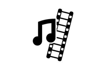 Ikona muzičke note i filmske trake.