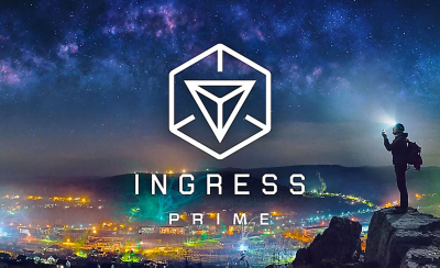 סצנה ממשחק המציאות החלופית Ingress Prime עם הלוגו.