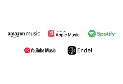 Amazon Music, Apple Music, Spotify, YouTube Music 및 Endel 로고