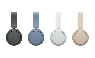 תמונה של 4 זוגות של אוזניות Sony WH-CH520 בשחור, כחול, לבן ובז'