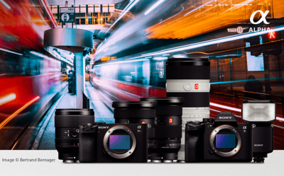 Fotoapparatuur van Sony tegen een achtergrond door Sony Imaging Ambassador Bertrand Bernager