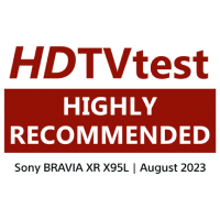 The image of HDTV test highly recommended logo.