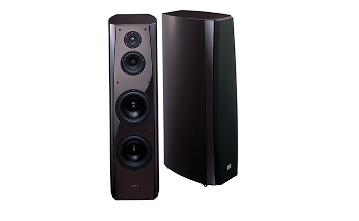 Front view of two black speakers
