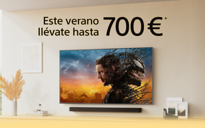 Televisor Sony con una barra de sonido