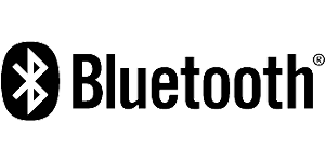 Image of a black and white Bluetooth logo