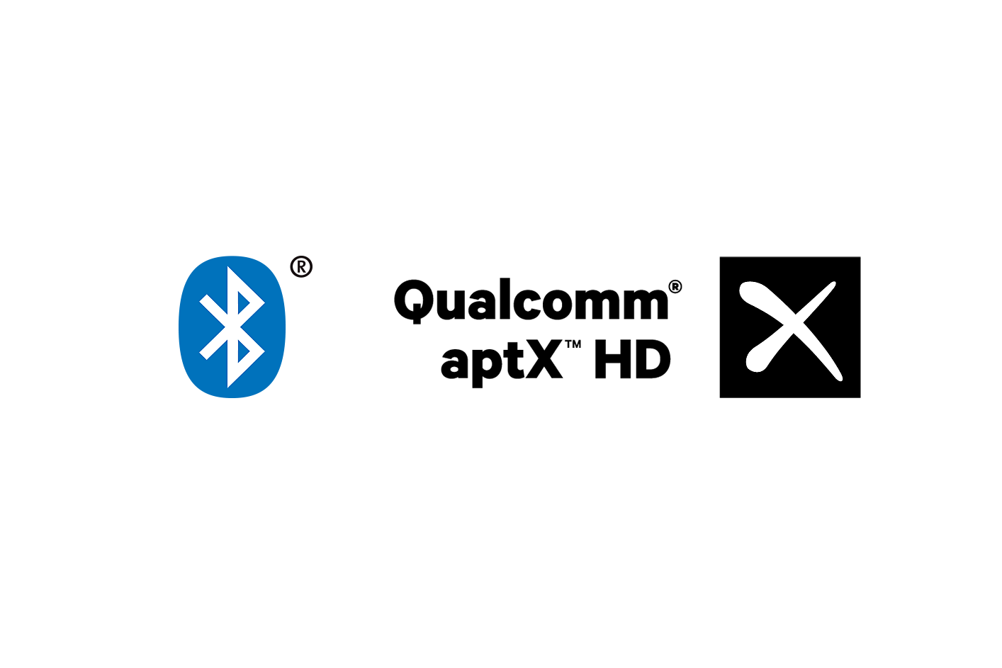 Bluetooth and Qualcomm aptX HD logos.