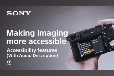 Pantalla del menú de la cámara en la que se muestra la configuración de accesibilidad