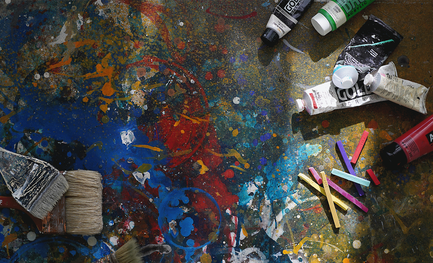 Splatter paint on floor