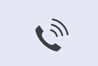 Изображение значка телефона с тремя изогнутыми линиями