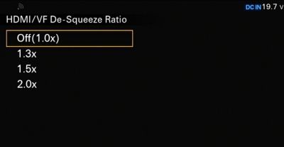 De-squeeze display settings screen