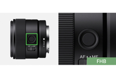 Imagen de producto que muestra el botón de fijación de enfoque