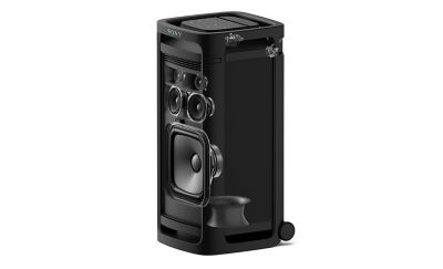 A skeleton image of the TOWER 9 speaker showing the internal positions of the speakers